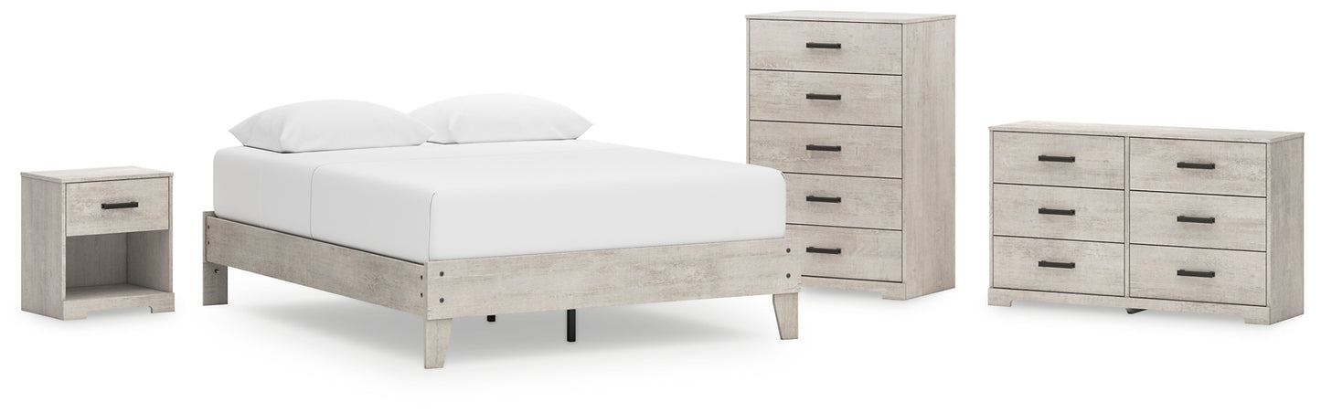 Shawburn Queen Platform Bed with Dresser, Chest and Nightstand